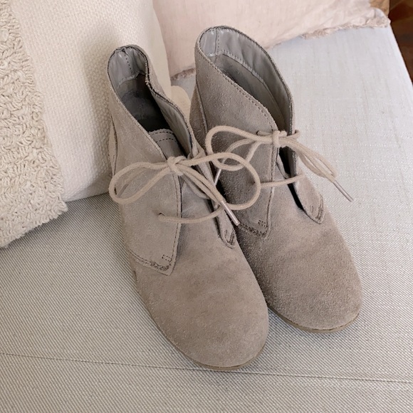 Grey Wedge Booties - Size 7 - Picture 2 of 2